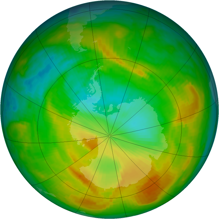 Antarctic ozone map for 21 November 1980
